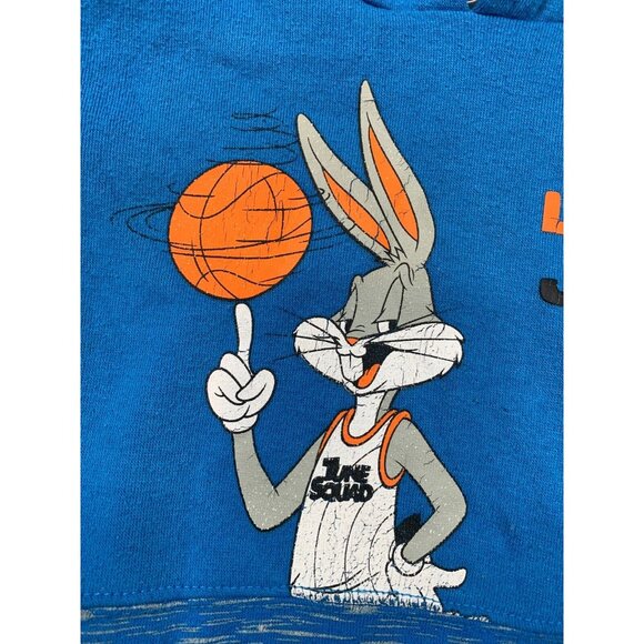 Space Jam Pullover Hoodie Toddler 4T Blue Basketball Bugs Bunny Loney Tunes - Picture 9 of 12